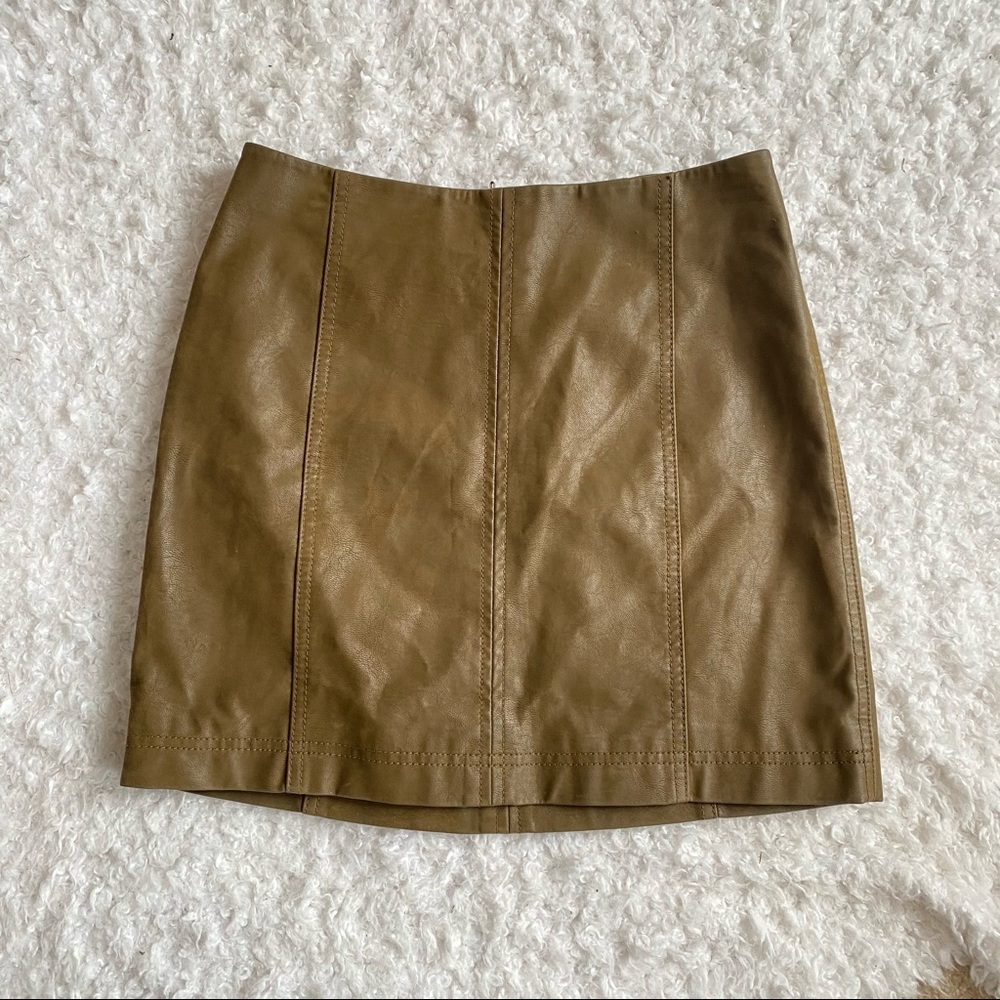 Free People Vegan Leather Mini Skirt 4